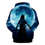 Naruto Anime Hoodies Blue Moon Character 3D Print Pullover Hoodie