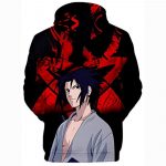 Naruto Anime Hoodies Sasuke Black Pullover Hoodies