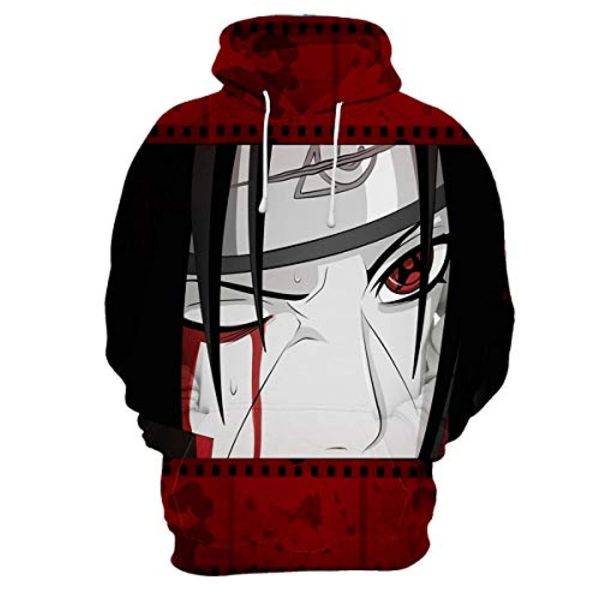 Naruto Anime Hoodies Uchiha Sasuke 3D Print Pullover Hoodie
