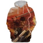 New Orange Attack On Titan 3D Printed Hoodie