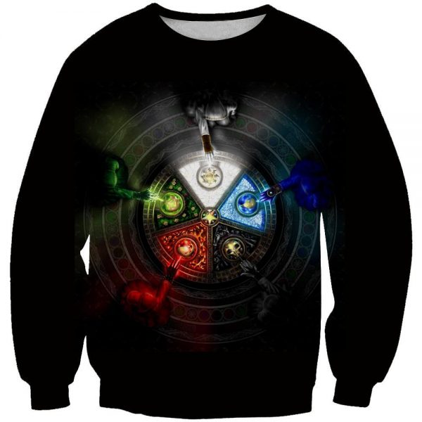 Nicol Bolas Magic the Gathering Hoodies- Five Mana Color Pullover Hoodie