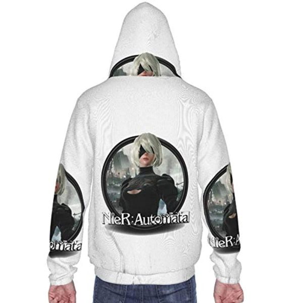 Nier Automata Hoodies - YoRHa No 2 Type B 2B 3D Print Zip Up Hooded Sweater for Teens