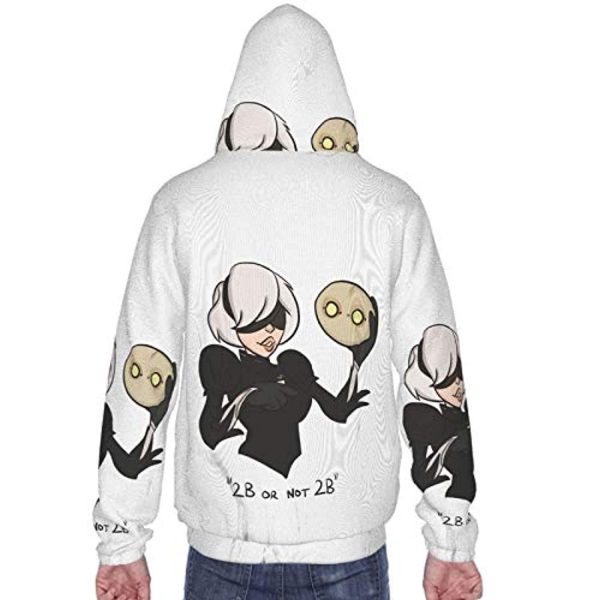 Nier Automata Hoodies - YoRHa No 2 Type B 2B 3D Print Zip Up Hooded Sweater for Teens