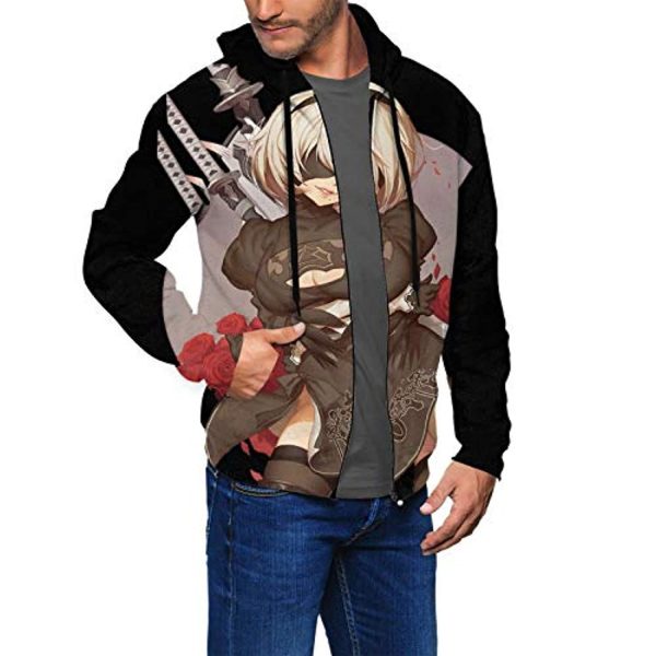 Nier Automata Hoodies - YoRHa No 2 Type B 2B 3D Print Zip Up Hooded Sweater