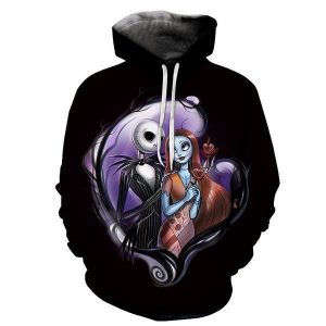 Nightmare Before Christmas Jack And Sally Hoodies - Nightmare Before Christmas Hoodies - Christmas Jack&Sally Full Moon Pull Over Hoodie