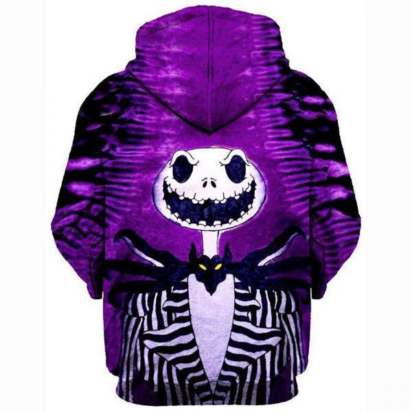 Nightmare Before Christmas Jack Hoodies - Nightmare Before Christmas Hoodies - Purple Jack 3D Ugly Christmas Hoodie