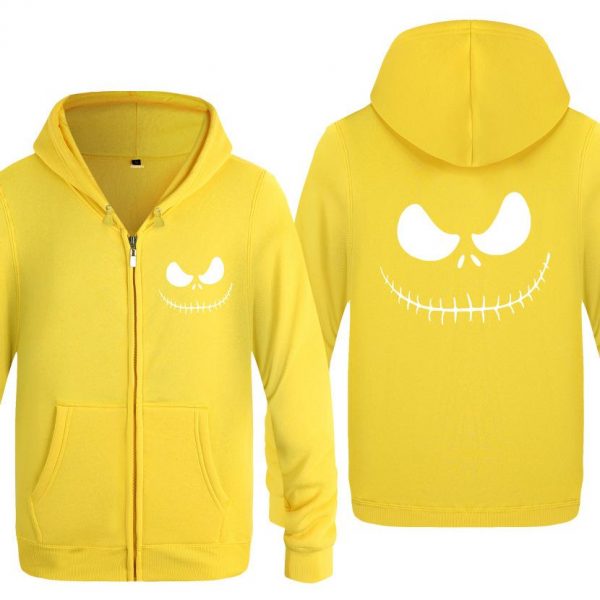 Nightmare Before Christmas Jack Hoodies - Nightmare Before Christmas Hoodies - Cool Jack White Eyes Christmas Zip Up Hoodie