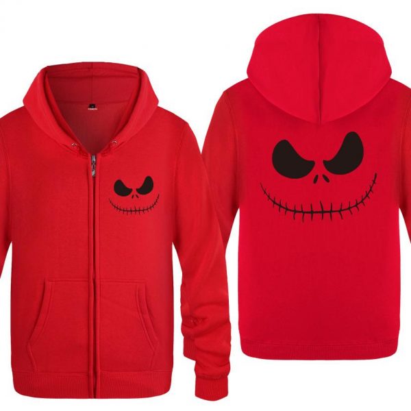 Nightmare Before Christmas Jack Hoodies - Nightmare Before Christmas Hoodies - Cool Jack Black Eyes Christmas Zip Up Hoodie
