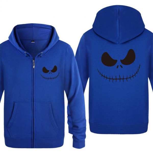 Nightmare Before Christmas Jack Hoodies - Nightmare Before Christmas Hoodies - Cool Jack Black Eyes Christmas Zip Up Hoodie