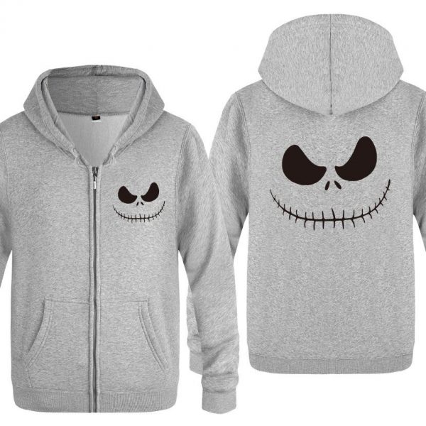 Nightmare Before Christmas Jack Hoodies - Nightmare Before Christmas Hoodies - Cool Jack Black Eyes Christmas Zip Up Hoodie