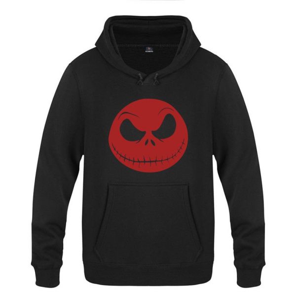 Nightmare Before Christmas Jack Hoodies - Nightmare Before Christmas Hoodies - Cool Jack Red Skull Icon Christmas Hoodie