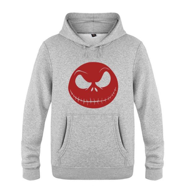Nightmare Before Christmas Jack Hoodies - Nightmare Before Christmas Hoodies - Cool Jack Red Skull Icon Christmas Hoodie