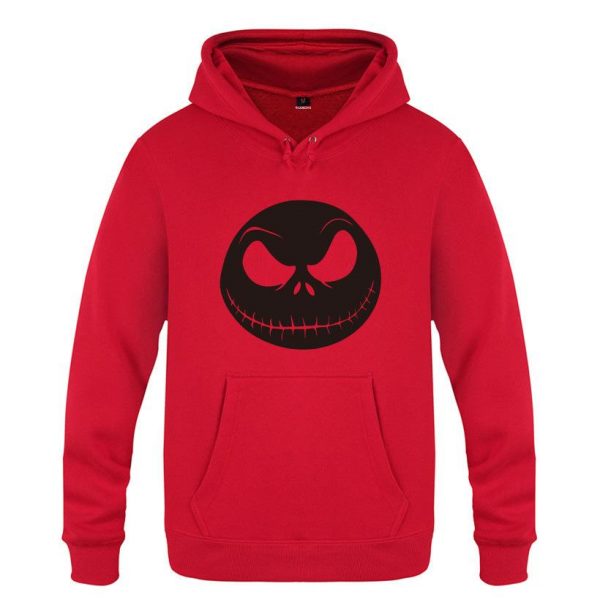 Nightmare Before Christmas Jack Hoodies - Nightmare Before Christmas Hoodies - Cool Jack Black Skull Icon Christmas Hoodie