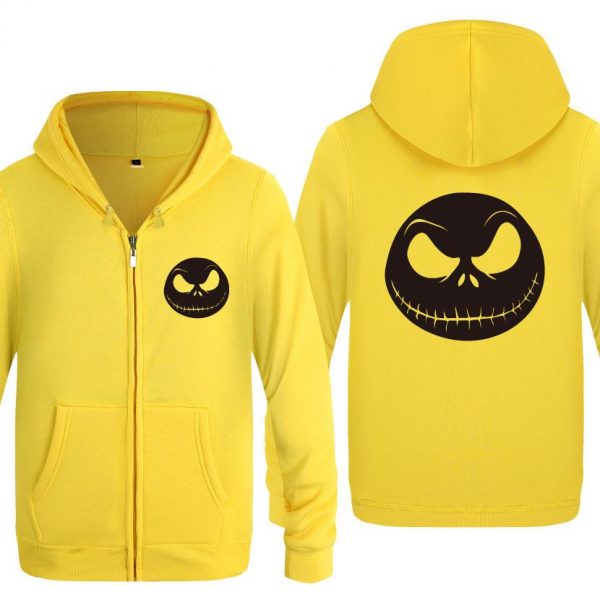 Nightmare Before Christmas Jack Hoodies - Nightmare Before Christmas Hoodies - Cool Jack Black Skull Icon Christmas Zip Up Hoodie