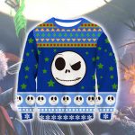 Nightmare Before Christmas Jack Sweatshirts - Nightmare Before Christmas Sweatshirts - Cool Blue Knitting Pattern 3D Ugly Christmas Sweatshirt