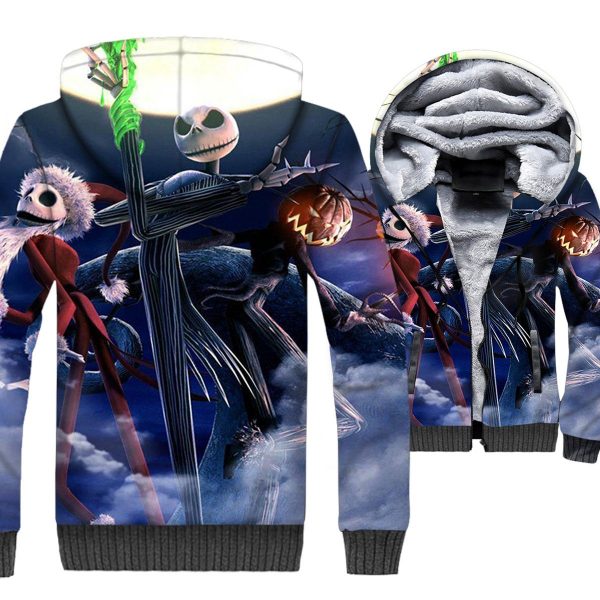 Nightmare Before Christmas Jackets - Skull Series Christmas Jack Skull Super Cool 3D Fleece Jacket