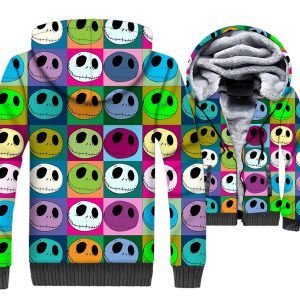 Nightmare Before Christmas Jackets - Skull Series Color Jack Skull Super Cool 3D Fleece Jacket
