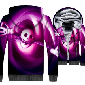 Nightmare Before Christmas Jackets - Skull Series Jack Skull Super Cool Purple 3D Fleece Jacket