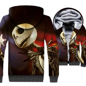 Nightmare Before Christmas Jackets - Skull Series Sad Skull Jack Super Cool 3D Fleece Jacket