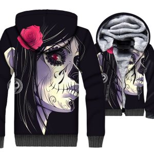 Nightmare Before Christmas Jackets - Skull Series Sally Skull Super Cool 3D Fleece Jacket