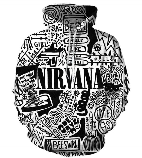Nirvana Hoodies - Pullover Black Hoodie
