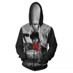 One Piece Angry Luffy Hoodies -  Zip Up Awesome Hoodie