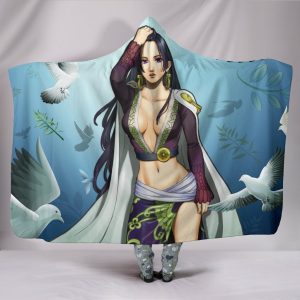 One Piece Boa Hancock Hooded Blanket - White Pigeon Sex Girl Blanket