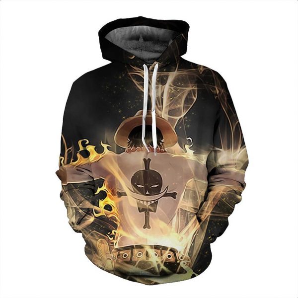 One Piece Hoodie - Portgas D Ace Pullover Hoodie