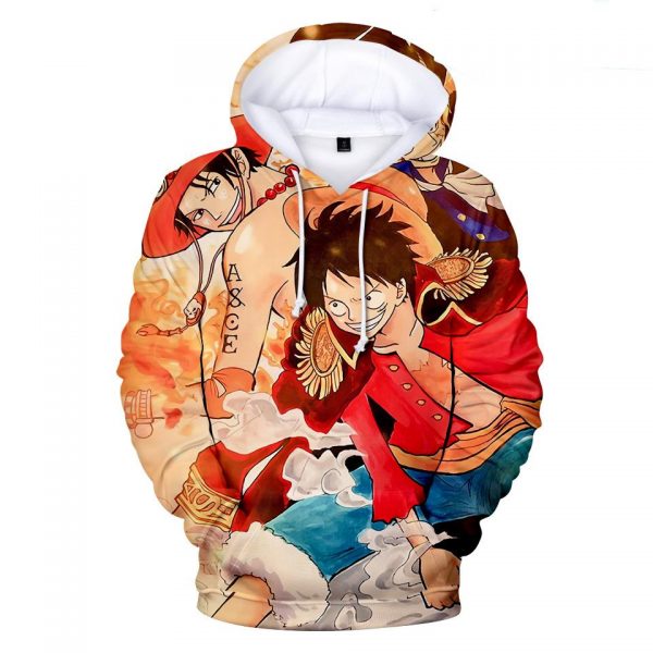 One Piece Hoodies - One Piece Series Anime Ace Smiling Super Cool Hoodie