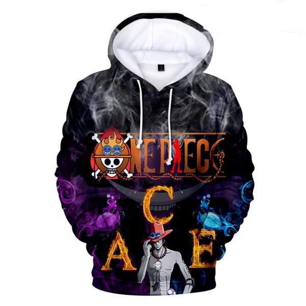 One Piece Hoodies - One Piece Series Anime One Piece ACE Poster Super Cool Hoodie
