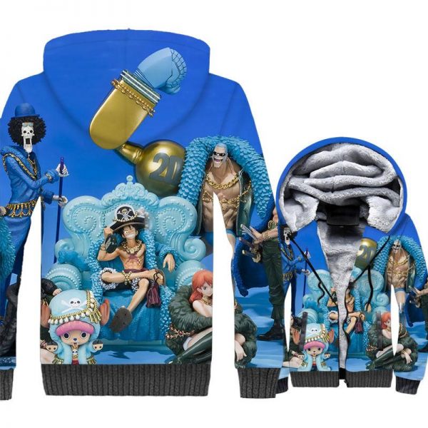 One Piece Jackets - One Piece Series Luffy Anime Character Combination Super Cool 3D Fleece Jacket