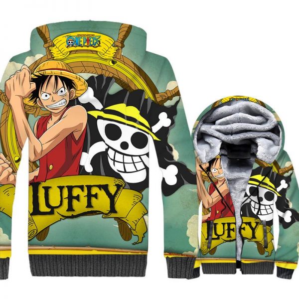 One Piece Jackets - One Piece Series Monkey D Luffy Super Cool 3D Fleece Jacket