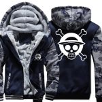 One Piece Jackets - Solid Color One Piece Anime Series One Piece Sign Super Cool Fleece Jacket