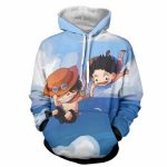 One Piece Kid Luffy and Ace 3D Printed Hoodie