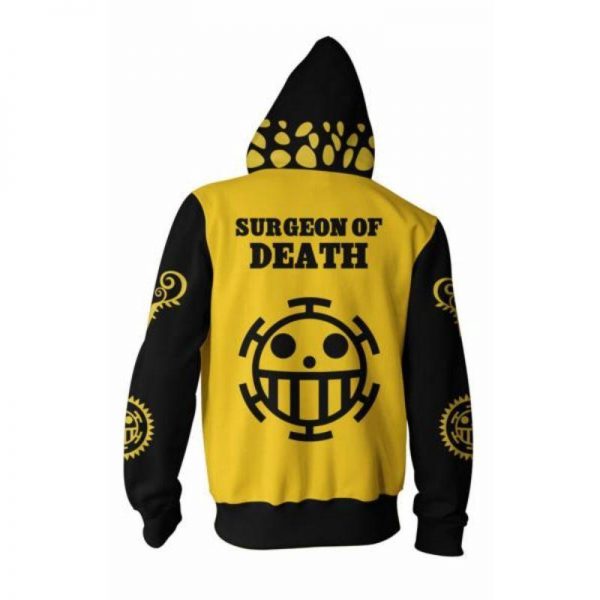 One Piece Trafalgar Law Hoodies - Black Zip Up Hoodie