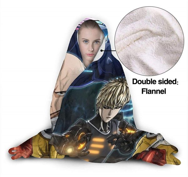 One Punch Man Hooded Blanket - Anime Nap Throw Printed Blanket
