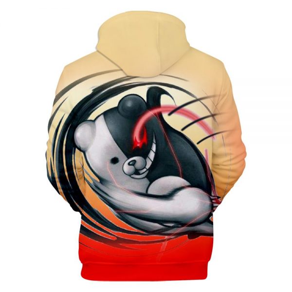 Orange 3D Print Unisex Monokuma Hoodies