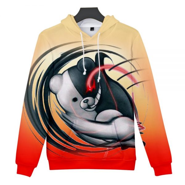 Orange 3D Print Unisex Monokuma Hoodies
