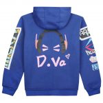 Overwatch D.VA Fleece Zip-up Hoodie Hooded Sweatshirt Blue