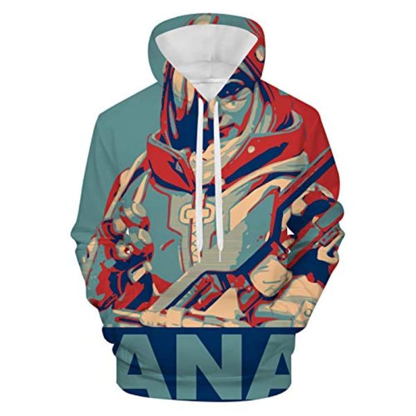 Overwatch Hoodie - Ana 3D Print Hooded Pullover Sweatshirt