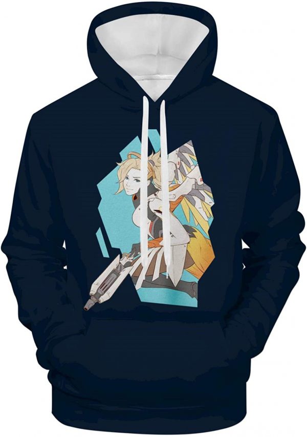 Overwatch Hoodie - Mercy 3D Print Hooded Pullover Sweatshirt 2 Colors Optional