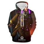 Overwatch Hoodie - Moira 3D Print Hooded Pullover Sweatshirt