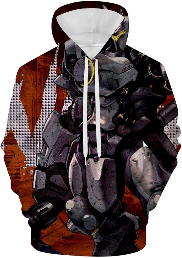 Overwatch Hoodie - Reinhardt 3D Print Hooded Pullover Sweatshirt