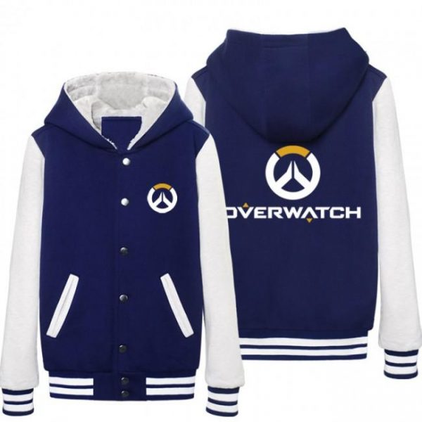 Overwatch Logo Thicken Coats - Black Button Style Coat