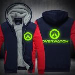 Overwatch Logo Thicken Luminous Jackets - Zip Up Black Jacket