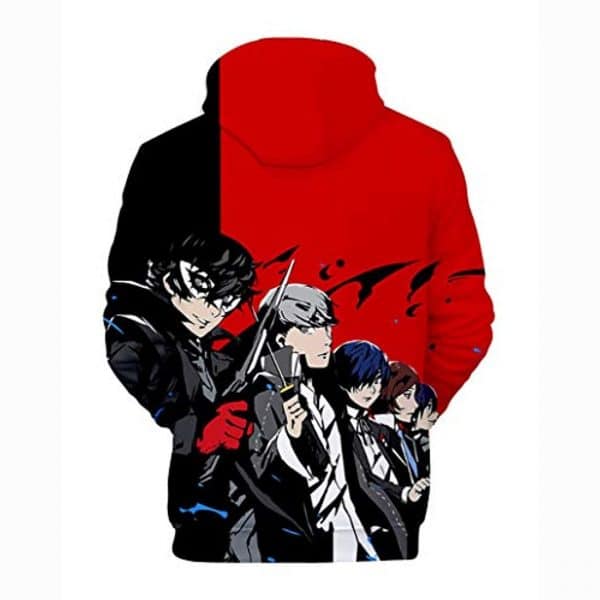 Persona 5 Hoodies - P5 3D Full Print Akira Kurusu Red and Black Pullover Hoodie