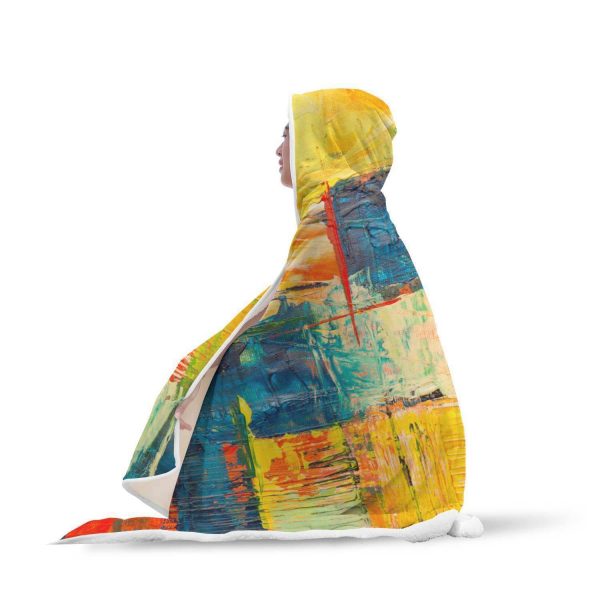 Picture Hooded Blanket - Yellow And Red Blanket