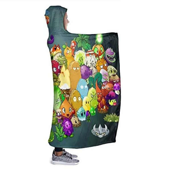 Plants Vs. Zombies Hooed Blankets - 3D Print Wearable Blanket Hoodie
