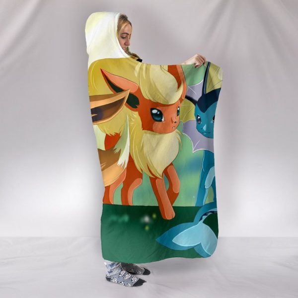 Pokemon Eevee Hooded Blanket -  So Cute White Blanket