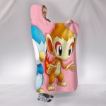 Pokemon Hooded Blanket - Piplup Chimchar And Turtwig Pink Blanket